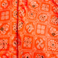 Orange Traditional Print Georgette Satin Fabric - TradeUNO