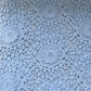 Sky Blue 3D Abstract Floral Embroidery Schiffli Crepe Fabric 16590