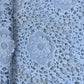 Sky Blue 3D Abstract Floral Embroidery Schiffli Crepe Fabric 16590