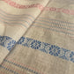 Premium OffWhite Blue Multicolor Stripes Lurex Dobby Embroidery Dyeable Cotton Fabric