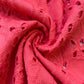 Orange Floral Embroidery Cotton Schiffli Fabric 13821