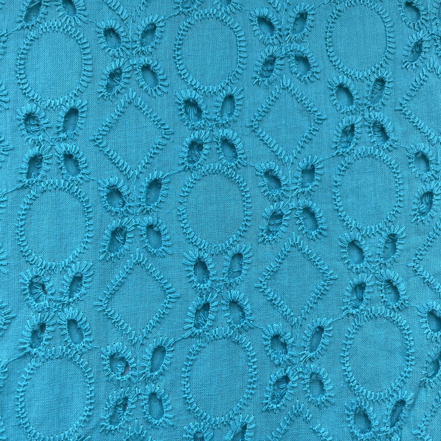 Mint Green Floral Emrbroidery Cotton Schiffli Fabric 13817