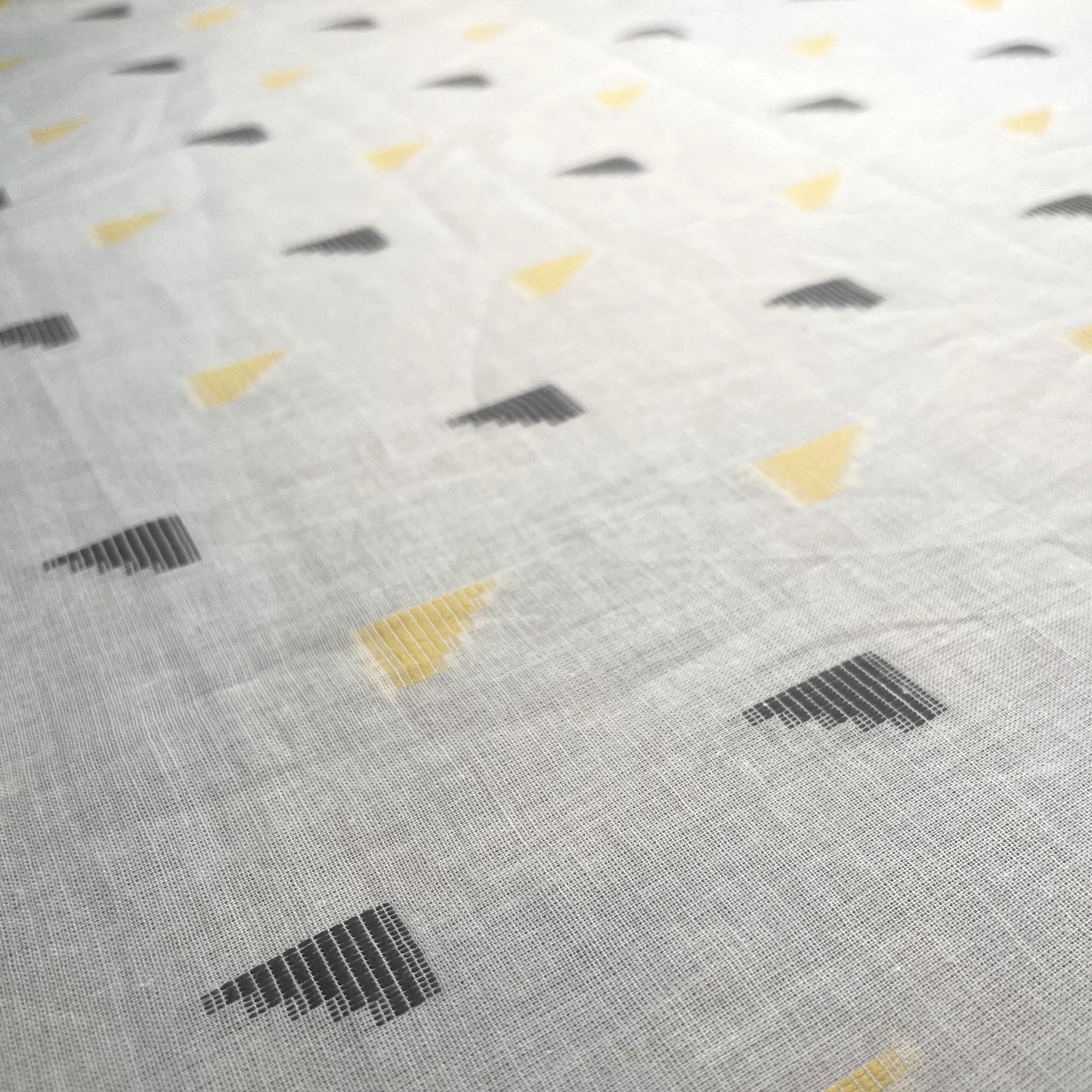 Premium OffWhite Yellow Gold Lurex Dobby Embroidery Dyeable Cotton Fabric