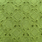Mehandi Green Floral Embroidery Cotton Schiffli Fabric 13819