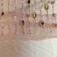 Pink Cut Dana Rhinestone Turkish Work Embroidery Net Fabric