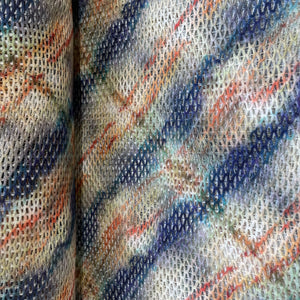 Green Abstract Print Cotton Crochet Fabric 13613