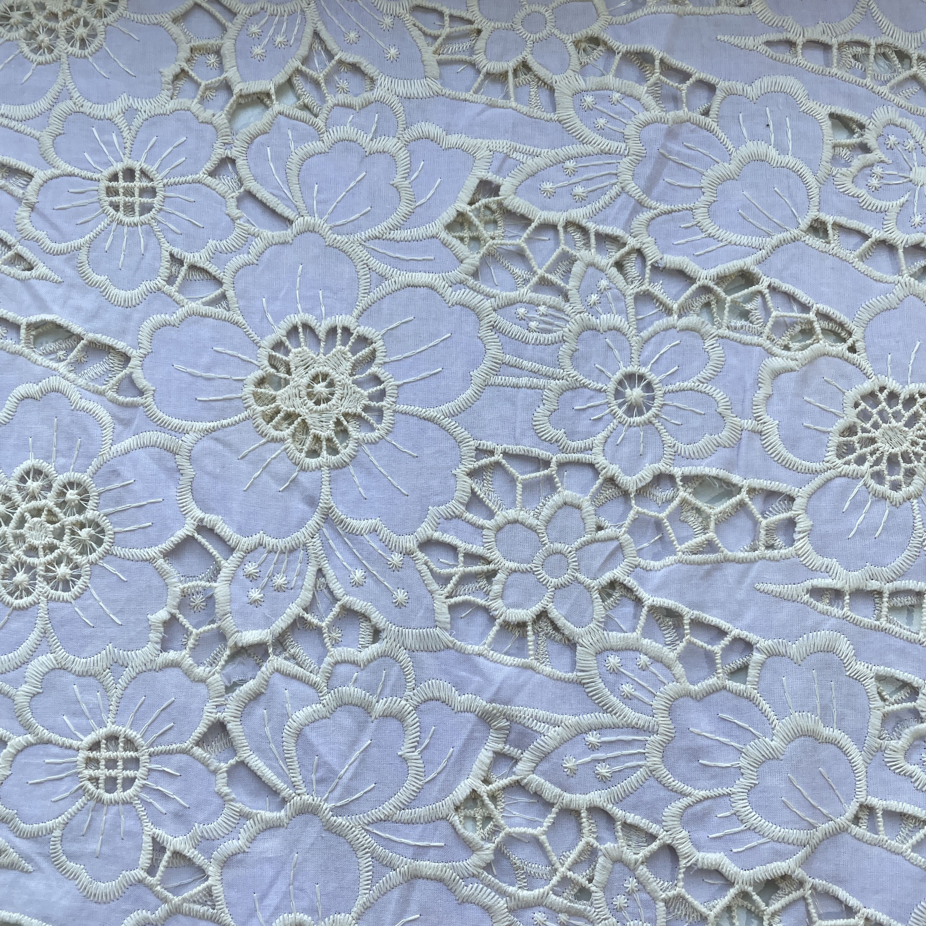 Purple Floral Crepe Crochet Fabric 16145