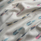 Premium OffWhite Multicolor Ikkat Dobby Embroidery Dyeable Cotton Fabric