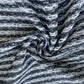 White Black Stripe Print Cotton Crochet Fabric 13622