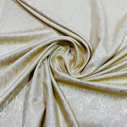 Cream 3D Floral  Brocade Jacquard Fabric