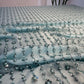 Premium Glacler Green Stripes Pearl Sequins CutDana Embroidery Net Fabric