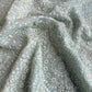 Premium  Mint Green Floral Sequence Embroidery Georgette Chikankari Fabric