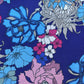 Blue Multicolor Floral Linen Satin Fabric 15431