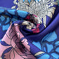 Blue Multicolor Floral Linen Satin Fabric 15431