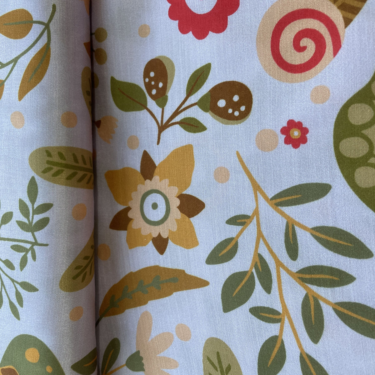Lavender Multicolor Floral Print Linen Satin Fabric 15503