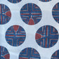 Off White Blue Abstract Print Modal Satin Fabric 17168