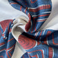 Off White Blue Abstract Print Modal Satin Fabric 17168