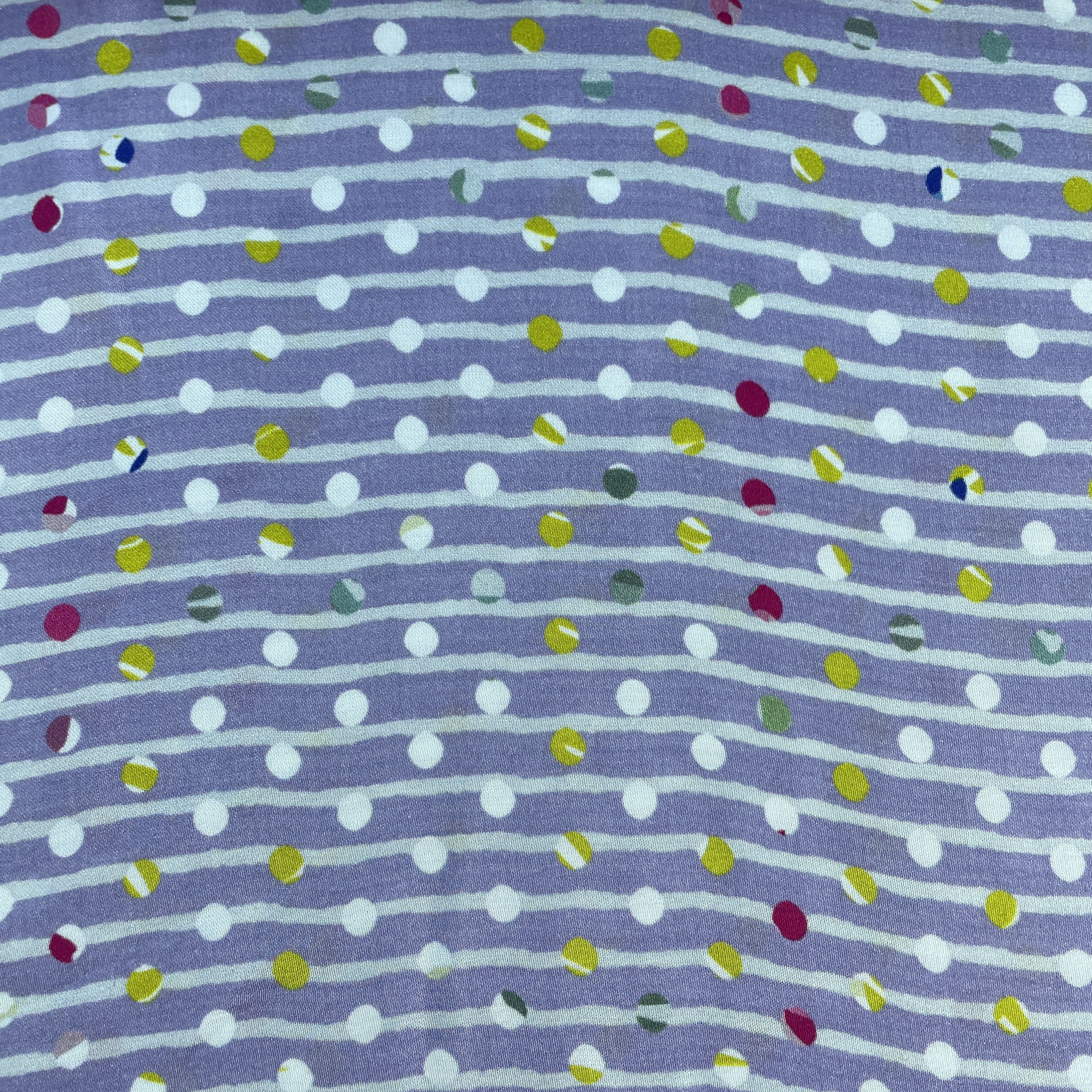 Lilac Stripes Print Modal Satin Fabric 19947