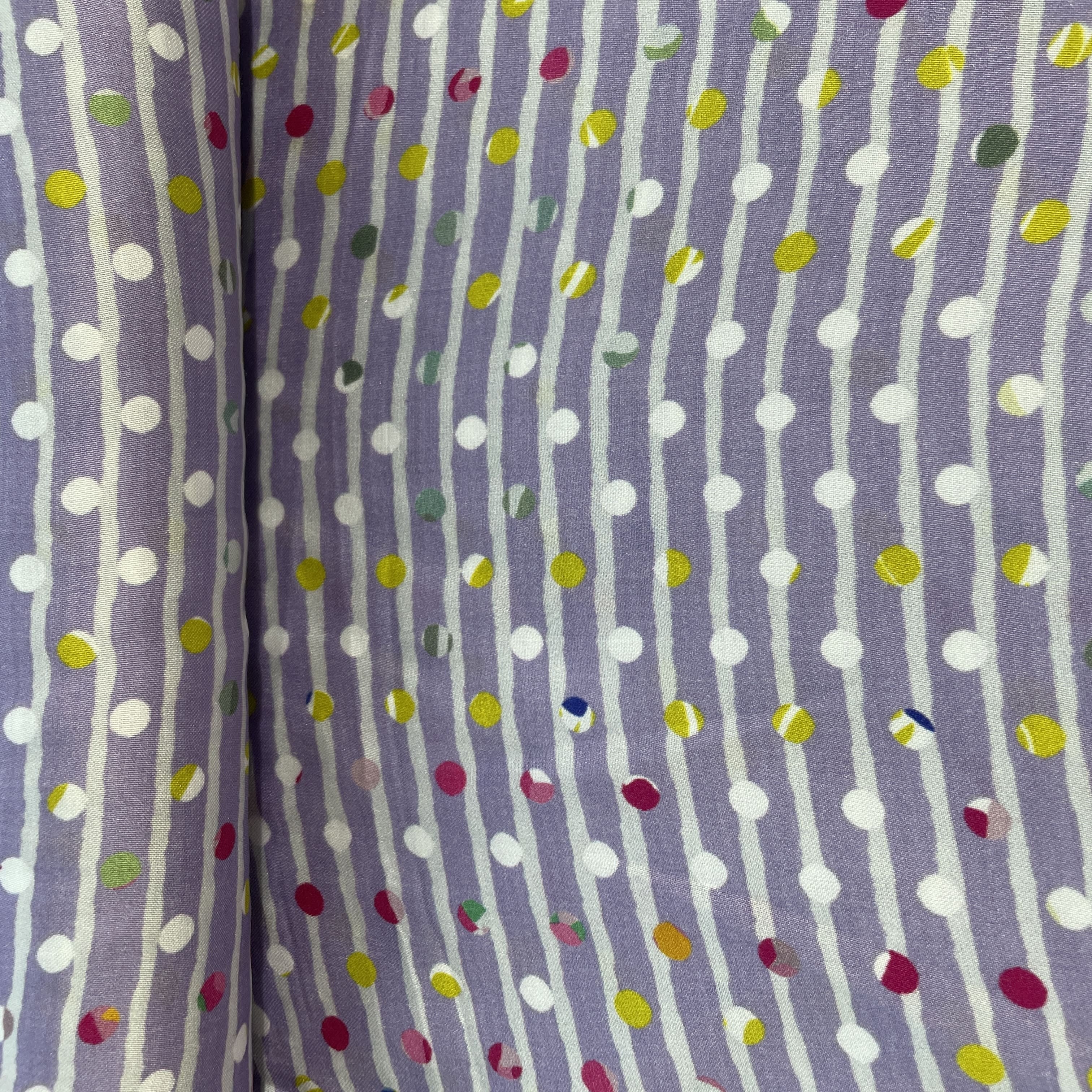 Lilac Stripes Print Modal Satin Fabric 19947