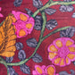 Maroon Floral Print Modal Satin Fabric 19953