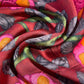 Maroon Floral Print Modal Satin Fabric 19953