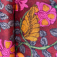 Maroon Floral Print Modal Satin Fabric 19953