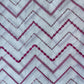 Griege & Pink Chevron Sequence Thread Embroidery Cotton Fabric 9505