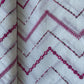 Griege & Pink Chevron Sequence Thread Embroidery Cotton Fabric 9505