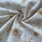 Off White & Orange Floral Sequence Embroidery With Border Cotton Fabric 11096