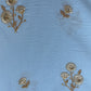 Sky Blue Thread Buti Sequins Embroidery Cotton Fabric 15531