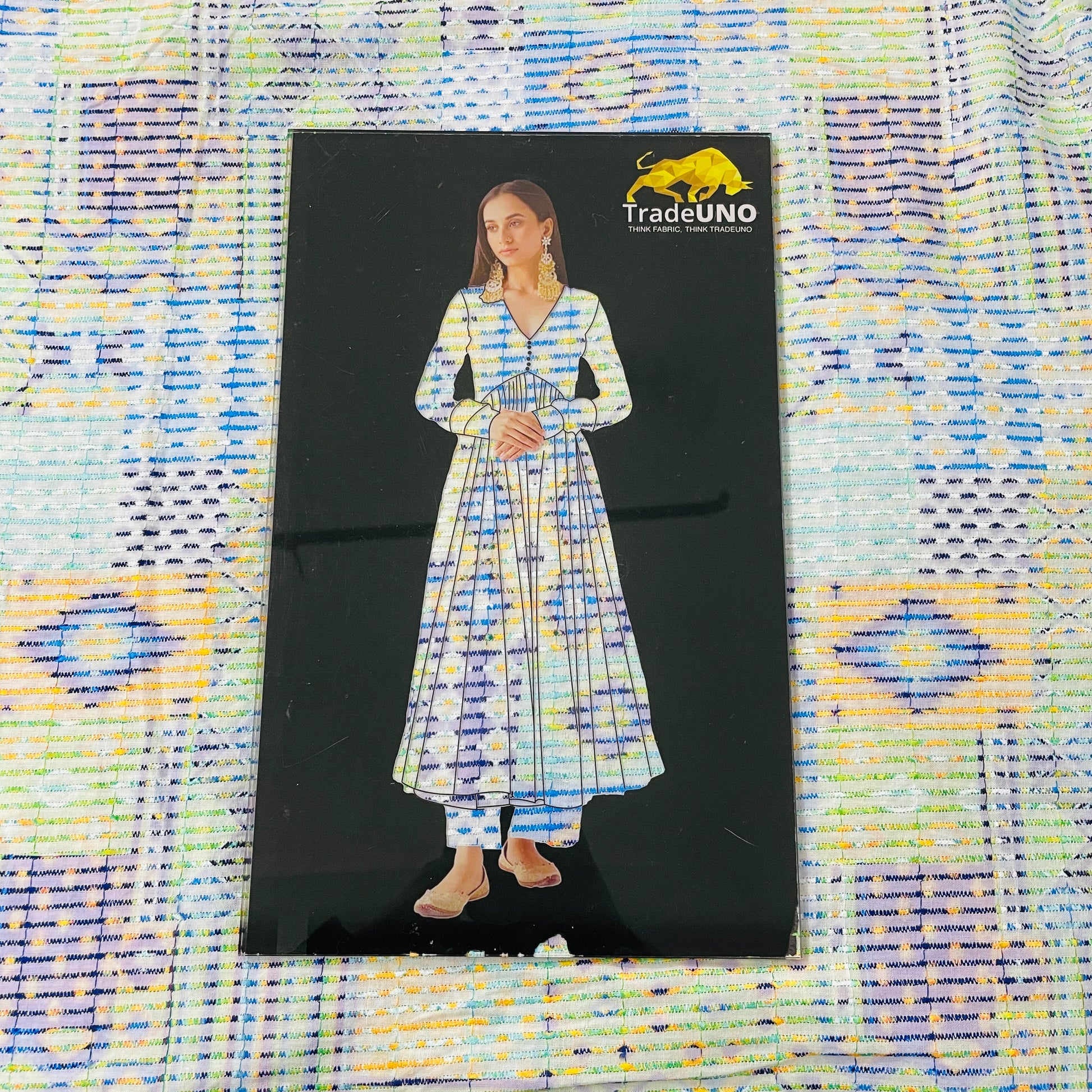 Multicolor Traditional Digital Print Embroidery Cotton Fabric - TradeUNO