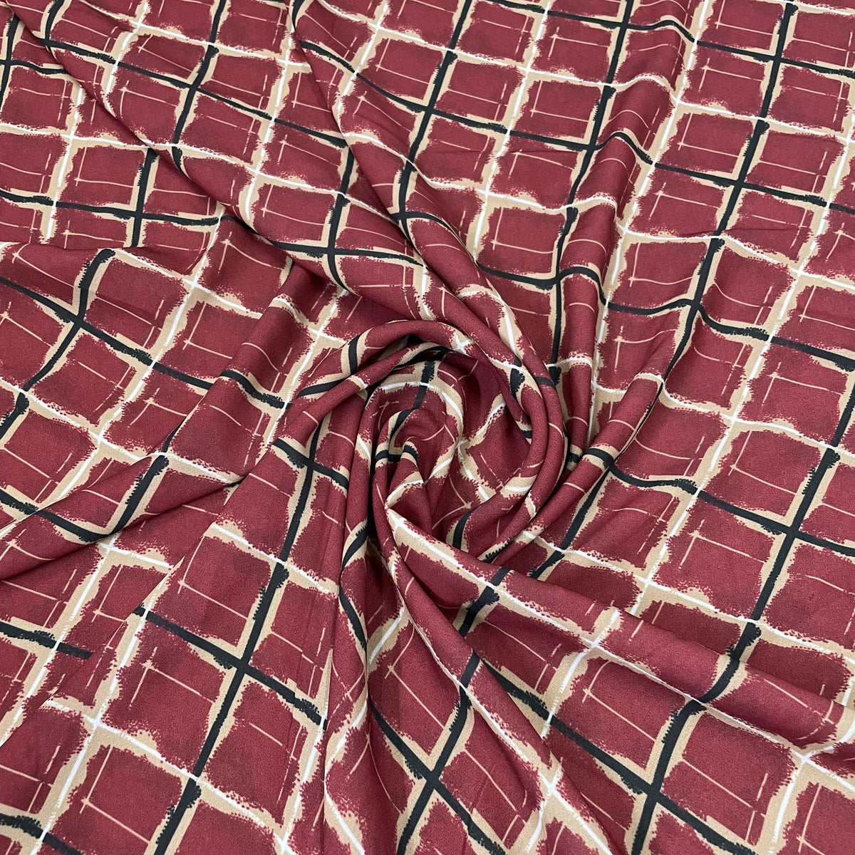 Buy Exclusive Red Check Print Georgette Fabric Online at TradeUno ...