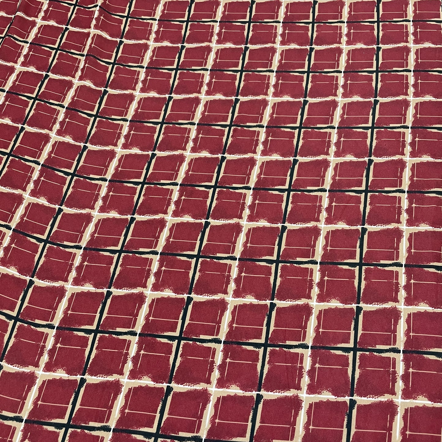 Exclusive Red Check Print Georgette Fabric