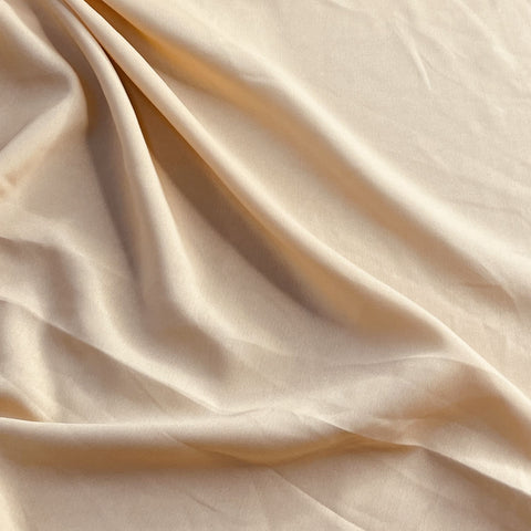 Dark Cream Solid Butter Crepe Fabric