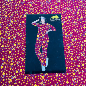 Red With Yellow Floral Crepe Fabric - TradeUNO