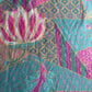 Green Floral Print Chanderi Silk Fabric 17689