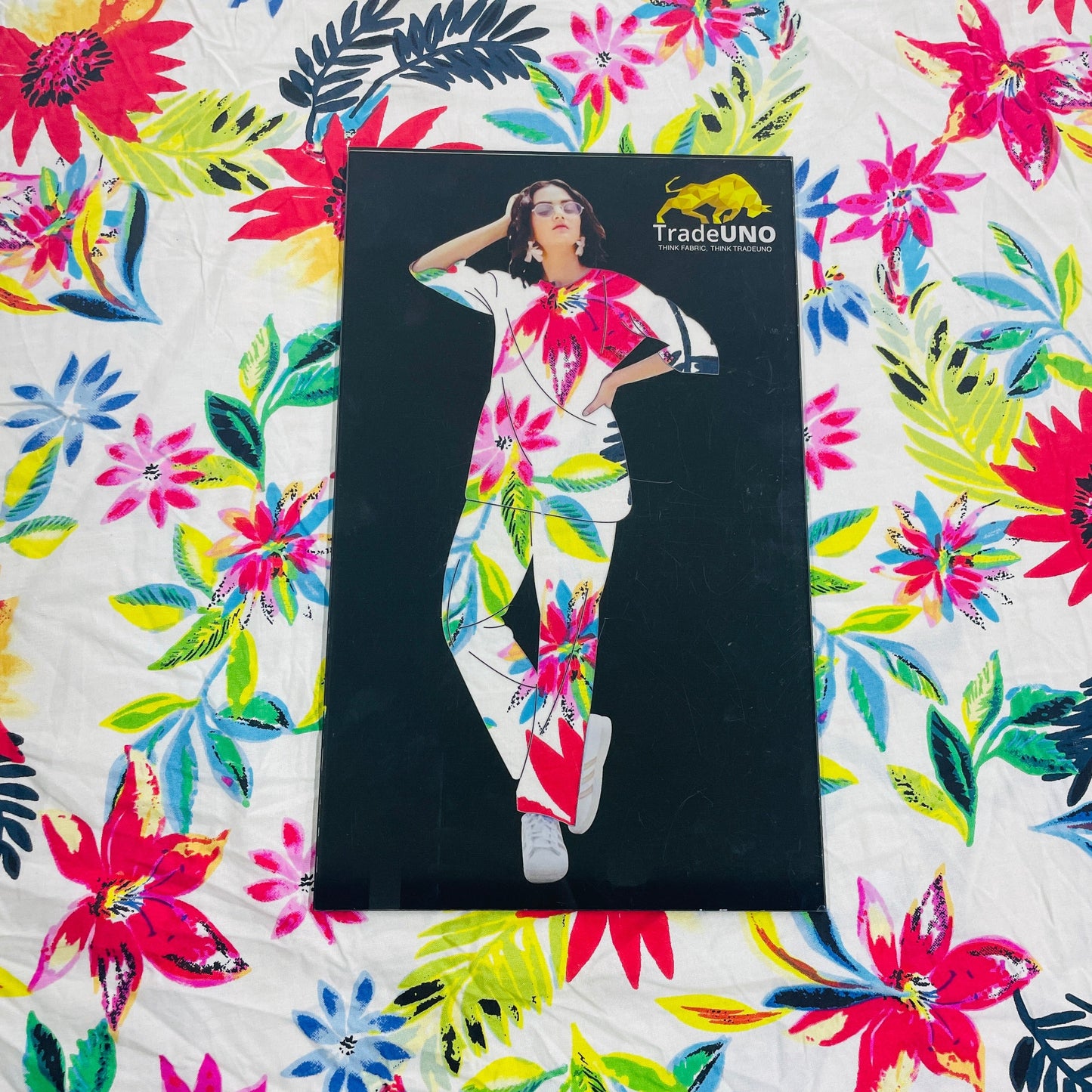 White Multicolor Floral Print Rayon Fabric - TradeUNO