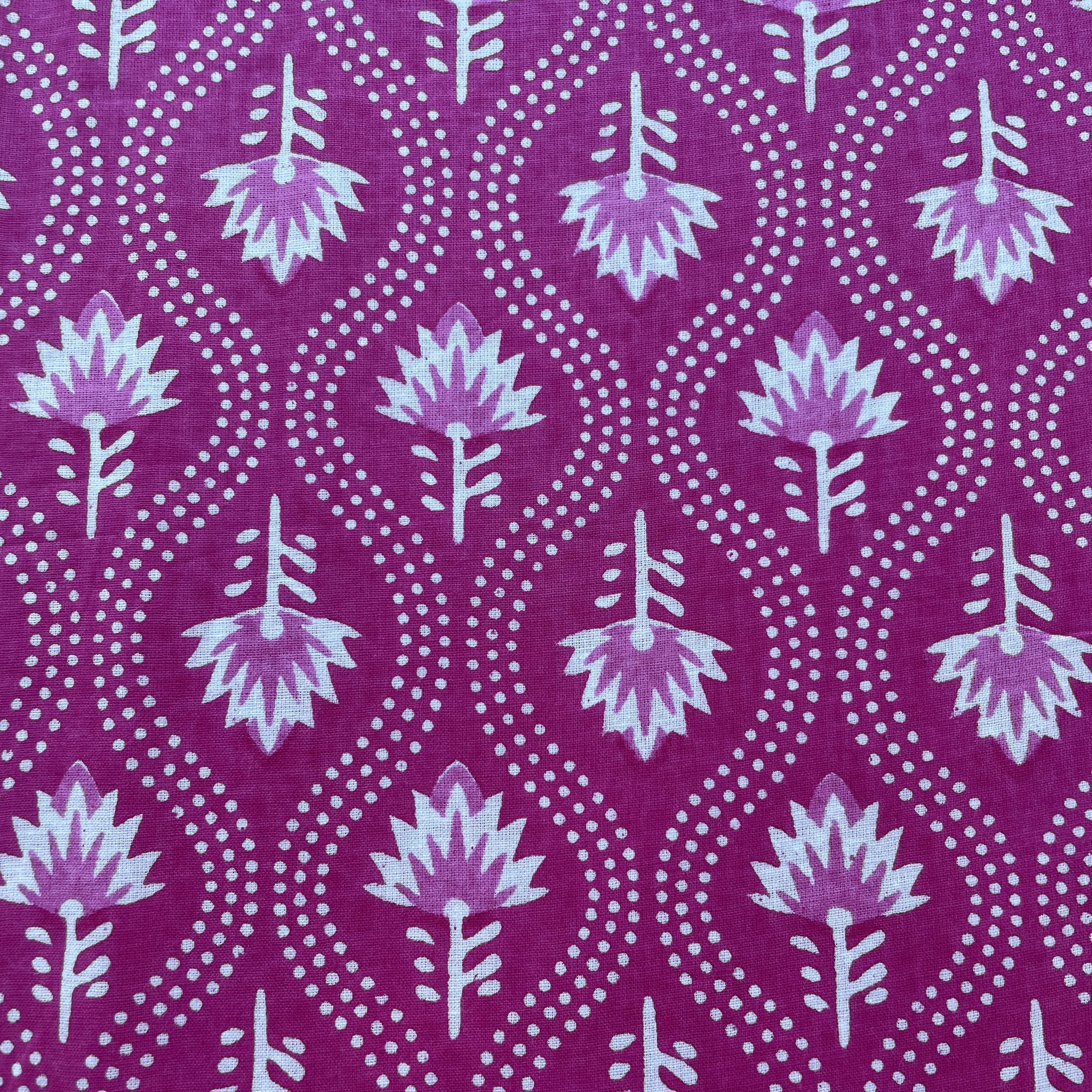Pink Dabu Print Cotton Fabric 16104