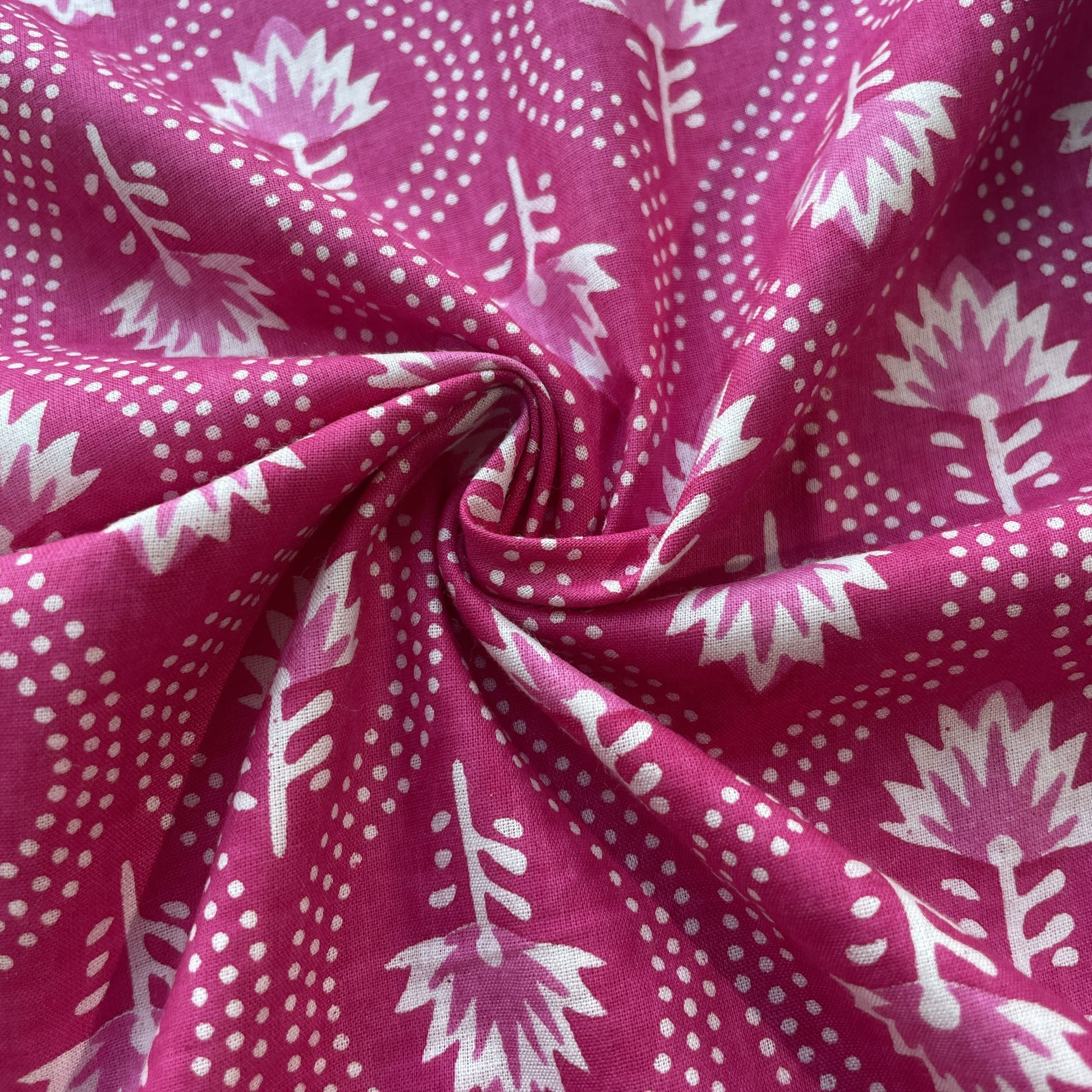 Pink Dabu Print Cotton Fabric 16104