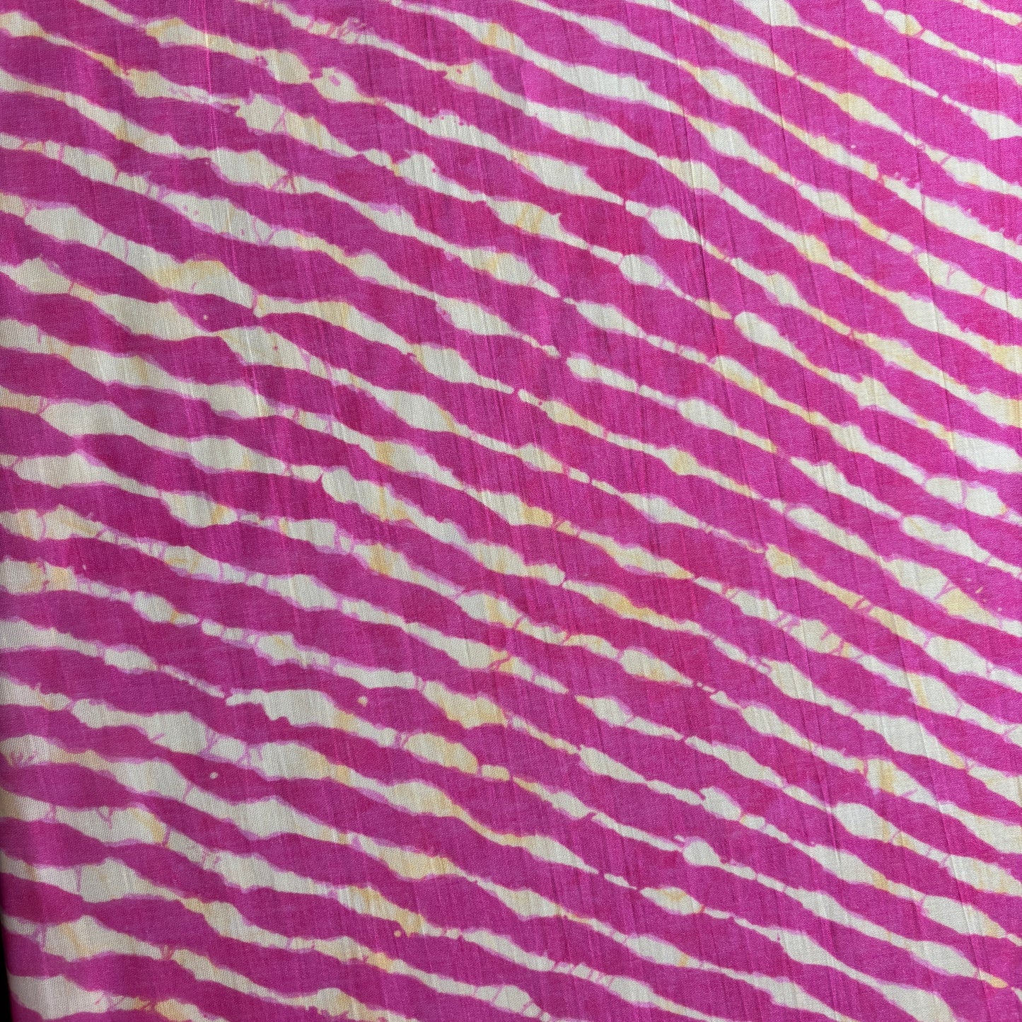 Pink Lehariya Print Chanderi Silk Fabric 17702