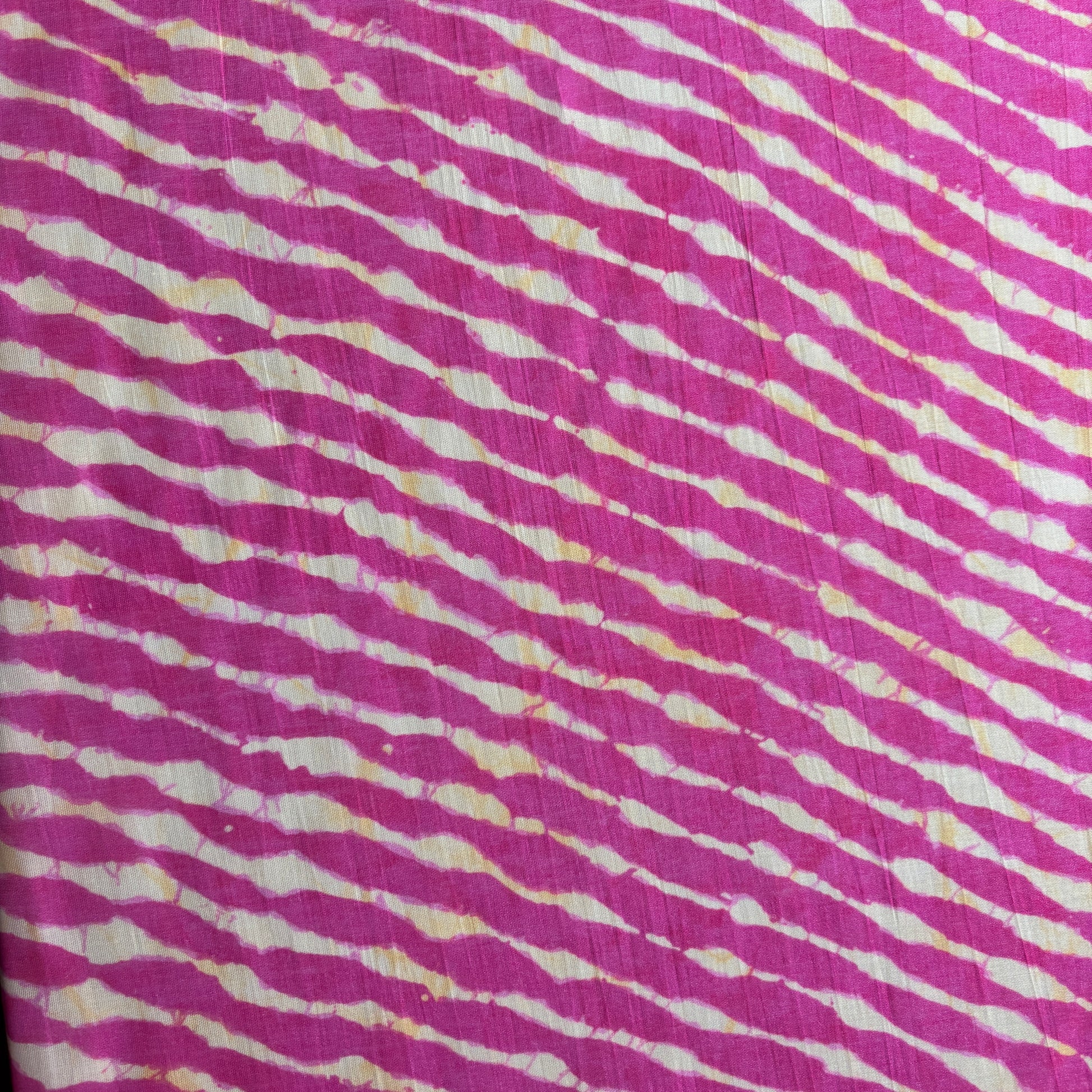 Pink Lehariya Print Chanderi Silk Fabric 17702