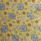 Yellow Bandhani Foil Print Chanderi Silk Fabric 12074
