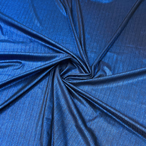 exclusive navy blue solid metallic knitted lycra fabric