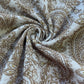 White & Golden Sequence Embroidery Cotton Fabric 12310