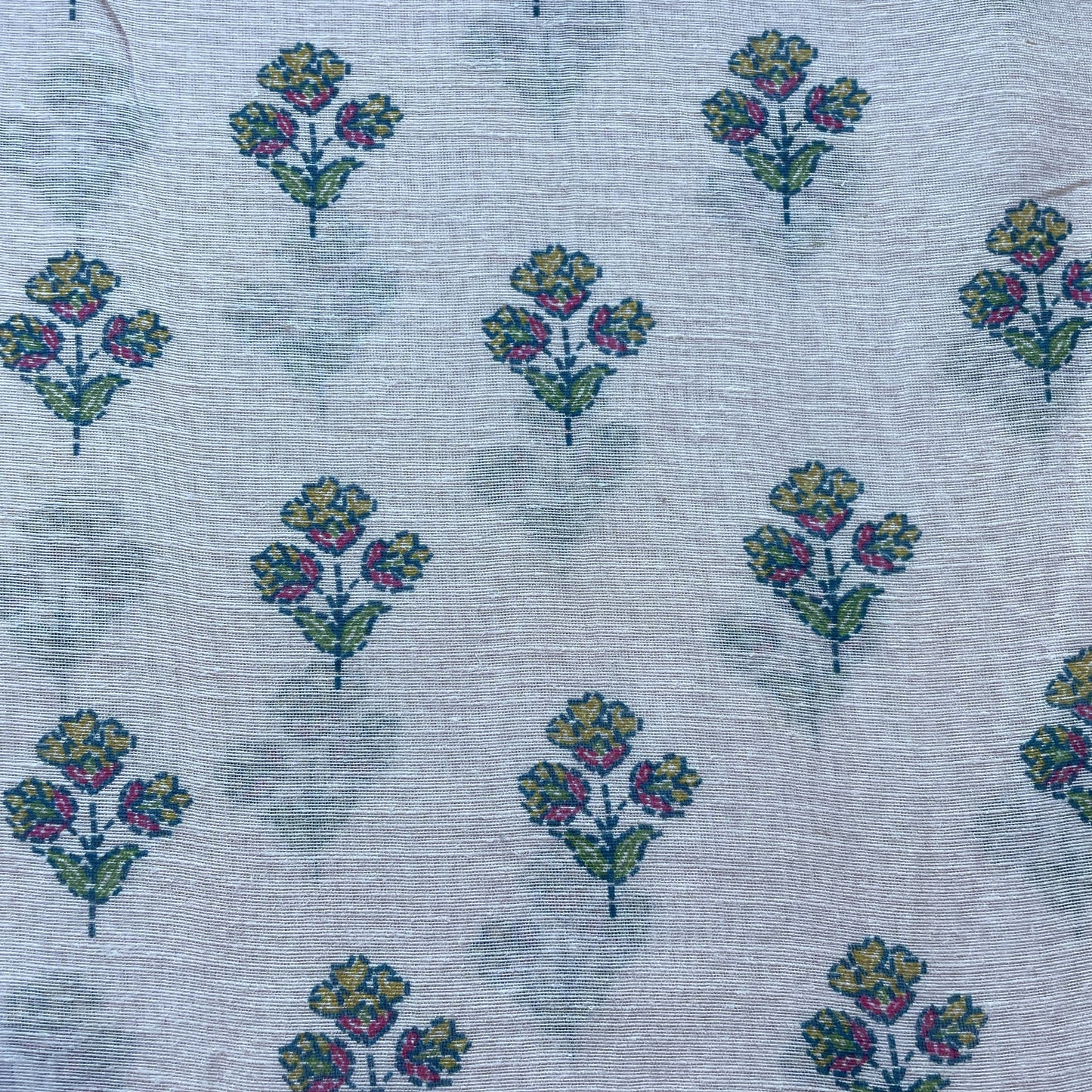 Baby Pink Quirky Print Linen Organza Fabric 17197