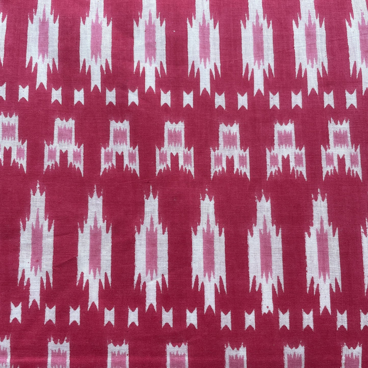 Pink Ikkat Print Cotton Fabric 16231