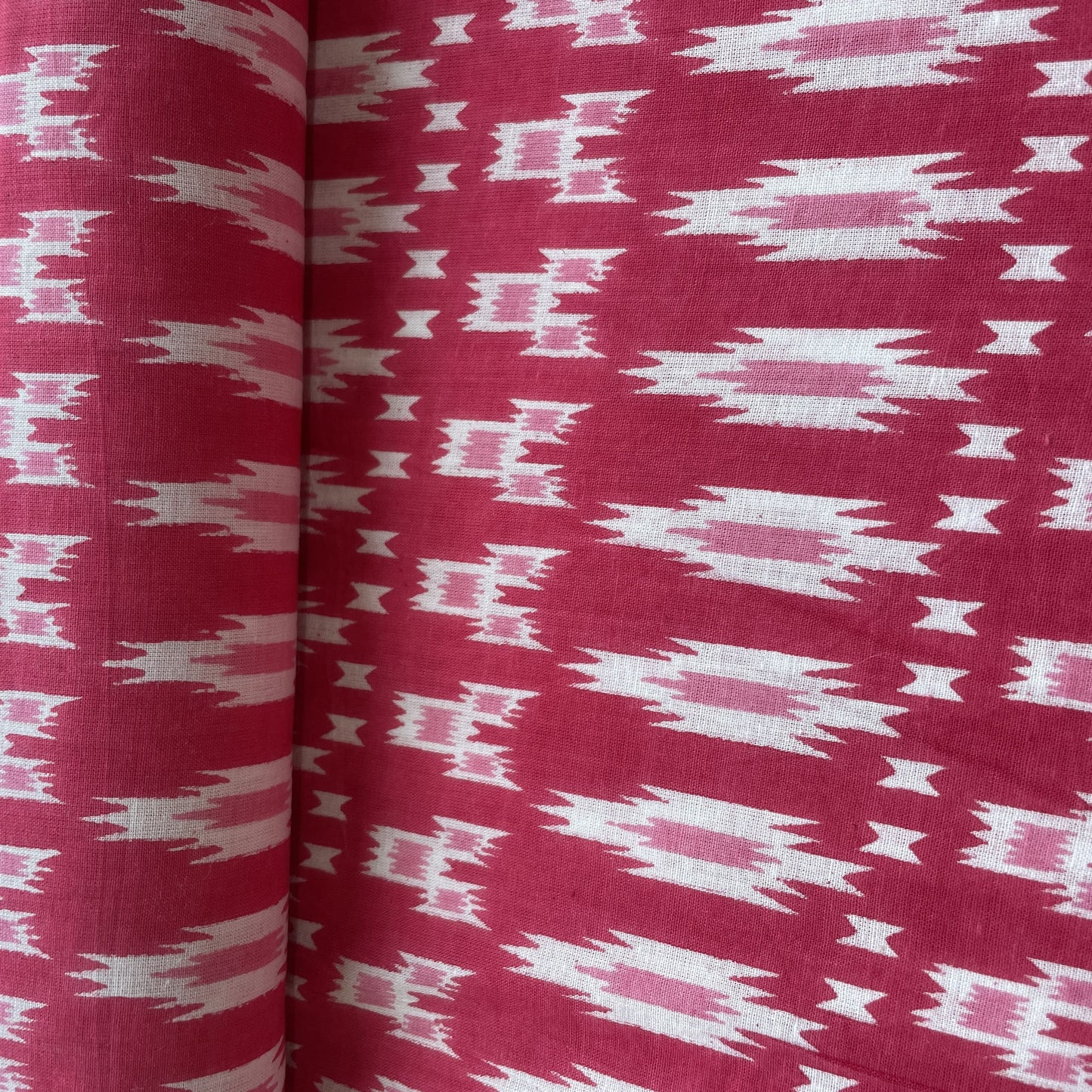 Pink Ikkat Print Cotton Fabric 16231