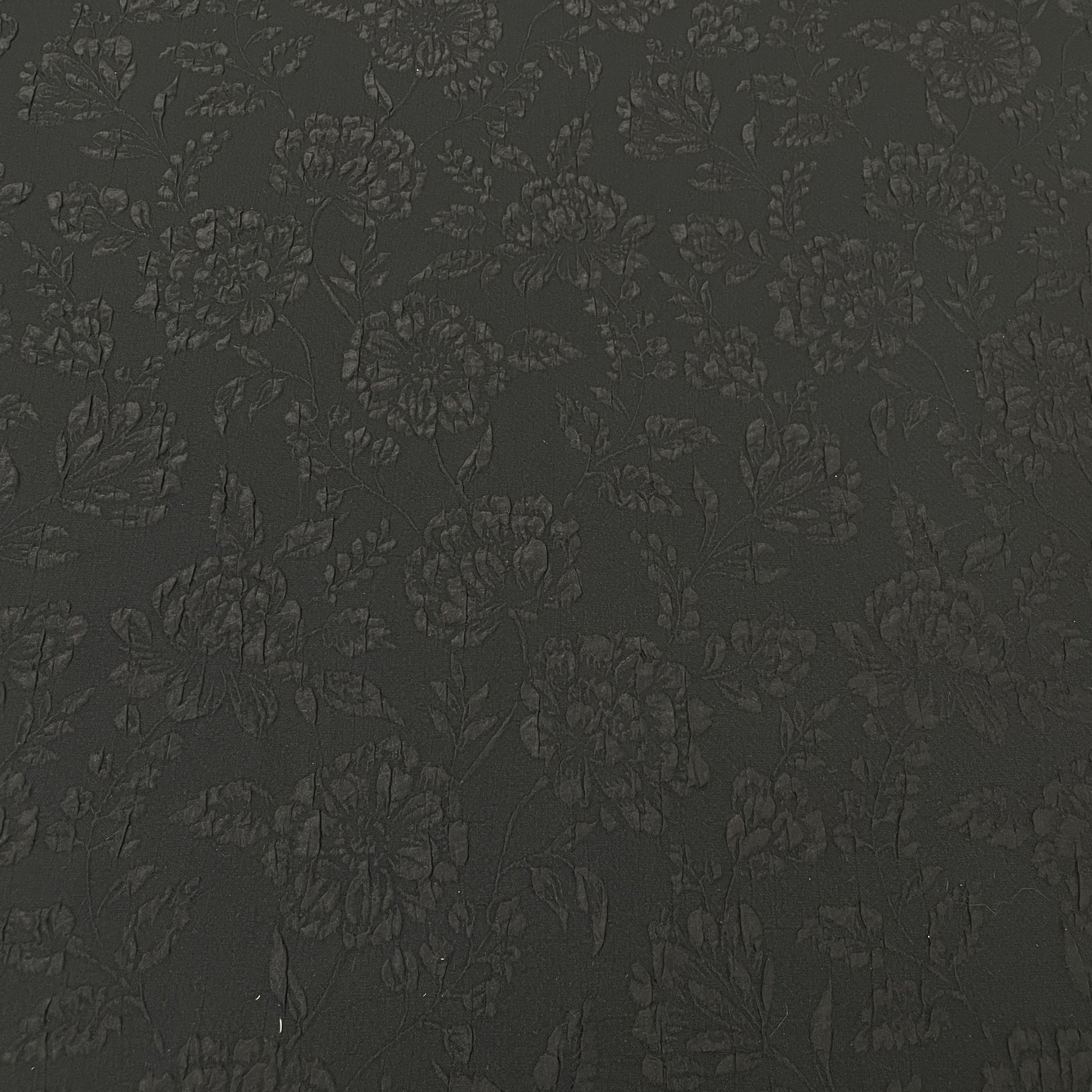 Exclusive Black Floral Embossed Knitted Lycra Fabric