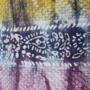 Pink Batik Print Sequence Embroidery Cotton Fabric 11090