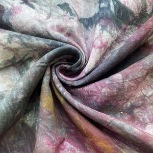Pink Batik Print Sequence Embroidery Cotton Fabric 11090